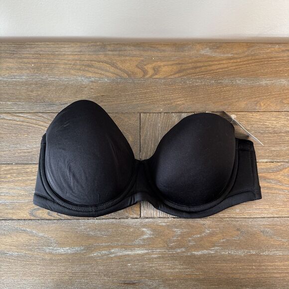 NWT Wacoal 854119 Underwire LinedStrapless Bra Size 36D Black, NWT *No Straps*